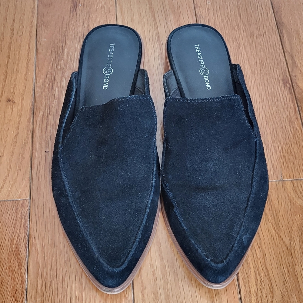 Treasure & Bond Kallie-Lea Black Suede Mule Slides 6.5